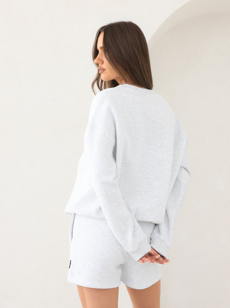 Blakely Basic Oversized Jumper - Marl White