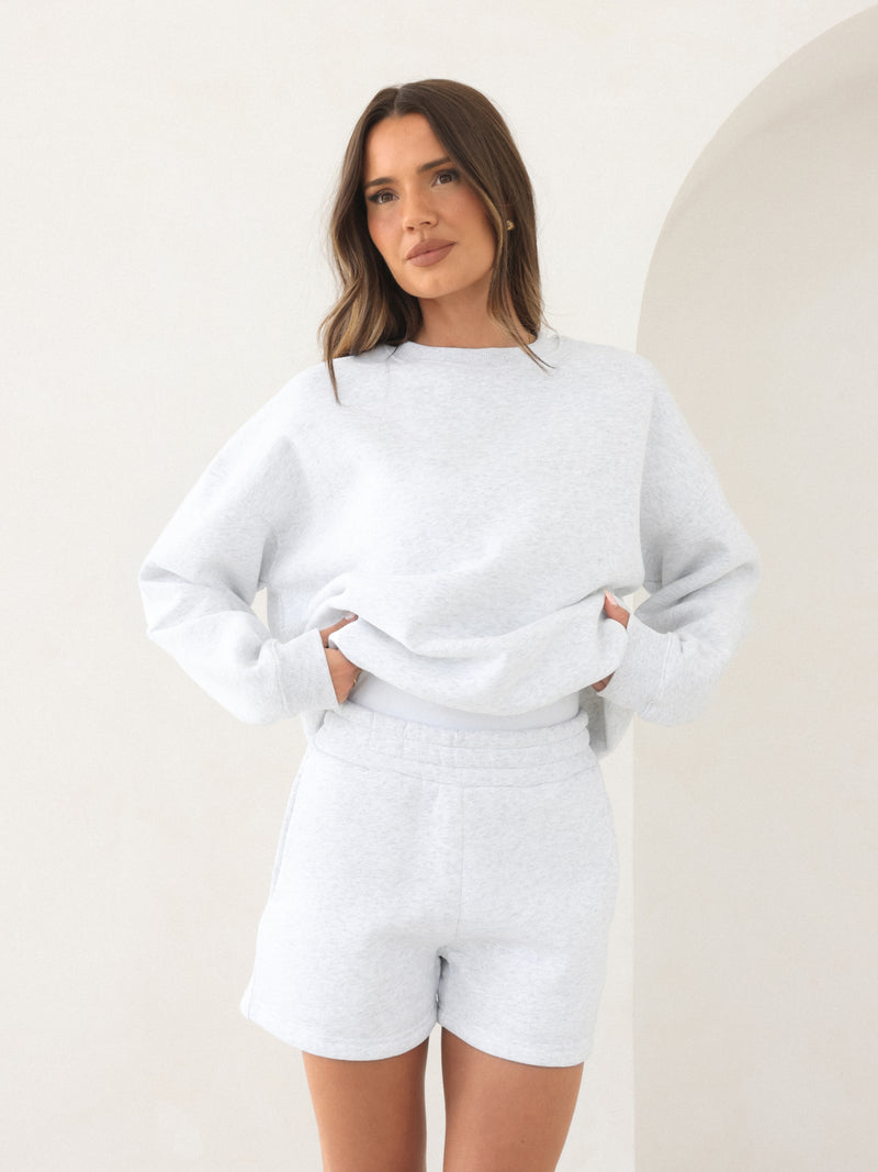 Blakely Basic Oversized Jumper - Marl White