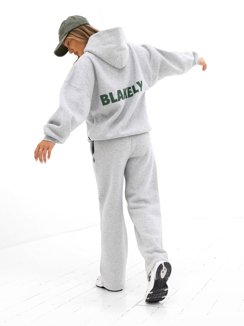 Amelie Wide Leg Sweatpants - Marl Grey