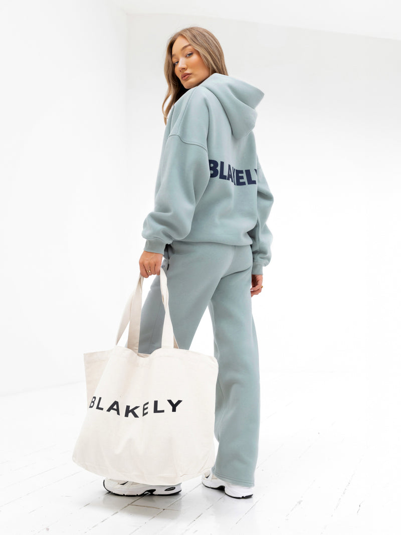 Amelie Wide Leg Sweatpants - Mineral Blue