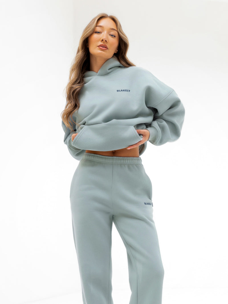 Amelie Wide Leg Sweatpants - Mineral Blue