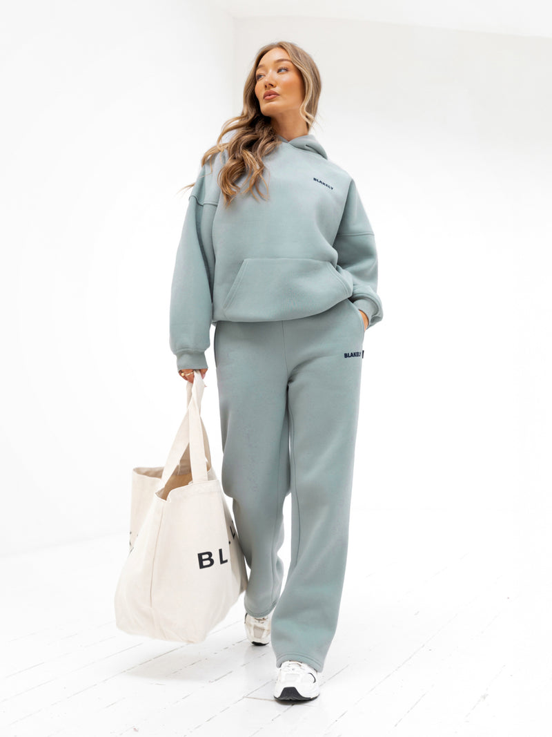 Amelie Wide Leg Sweatpants - Mineral Blue