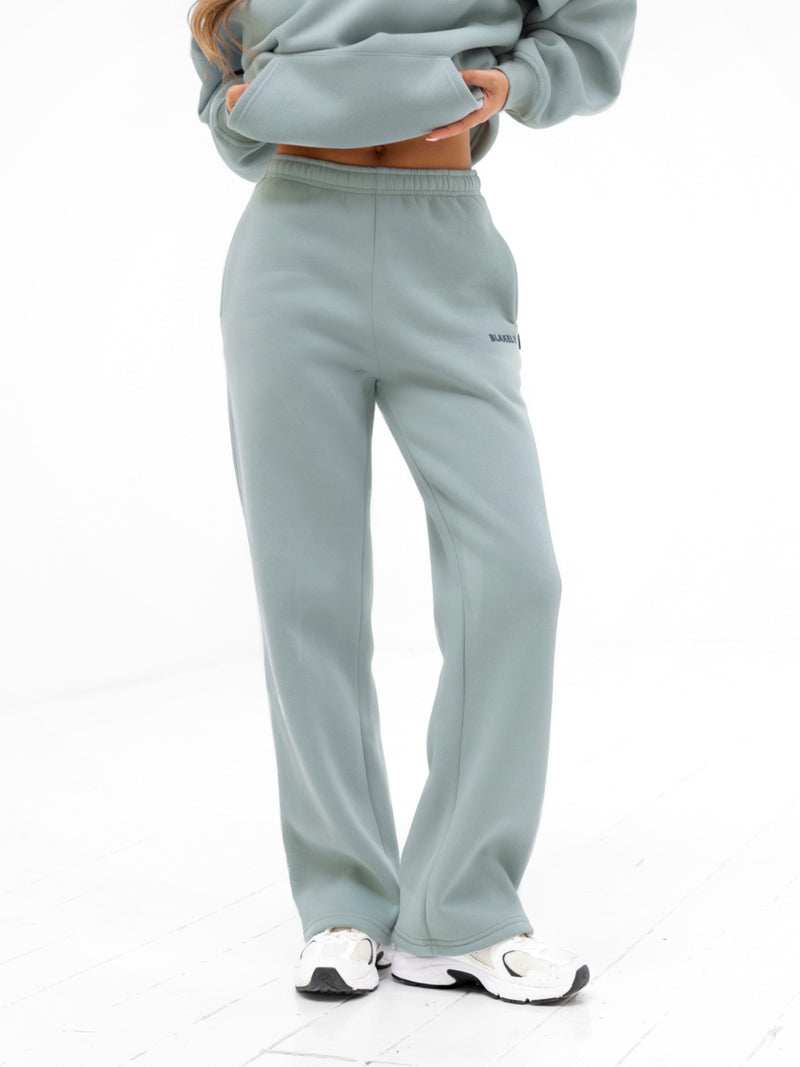 Amelie Wide Leg Sweatpants - Mineral Blue
