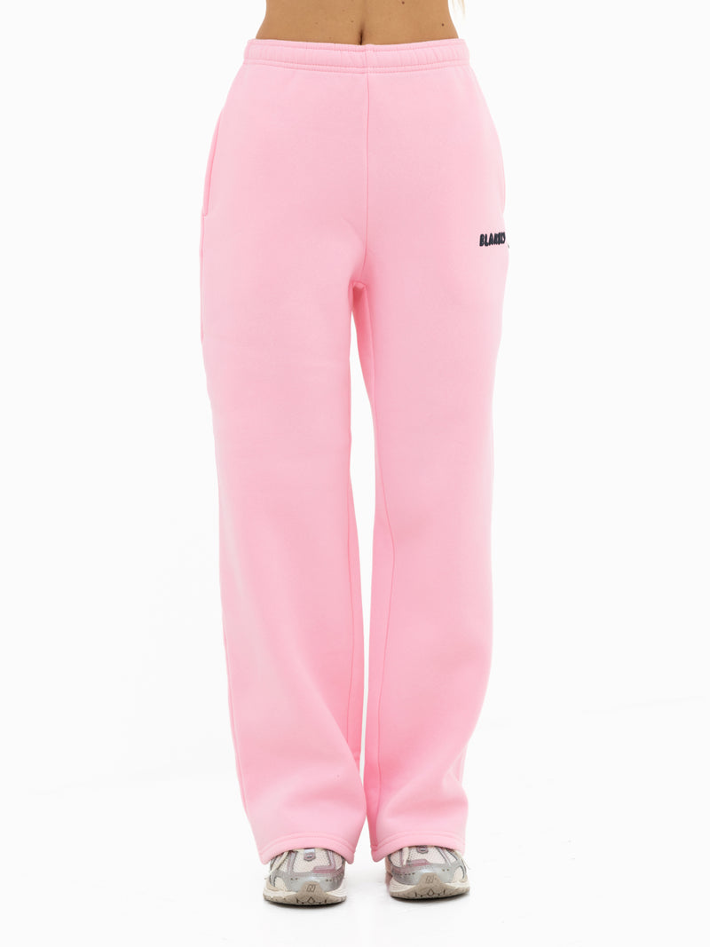 Cloud Print Wide Leg Sweatpants - Powder Pink