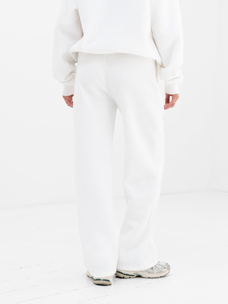 Cloud Print Wide Leg Sweatpants - Flat White & Powder Pink