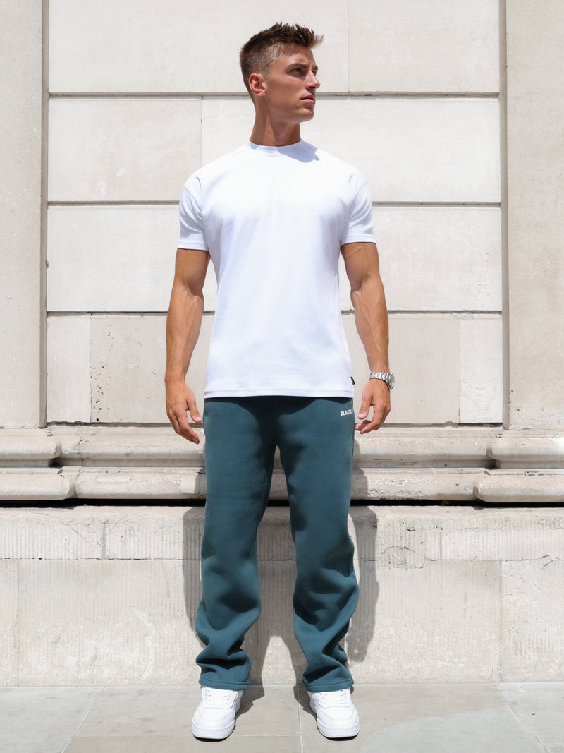 Arlo Wide Leg Sweatpants - Teal Green