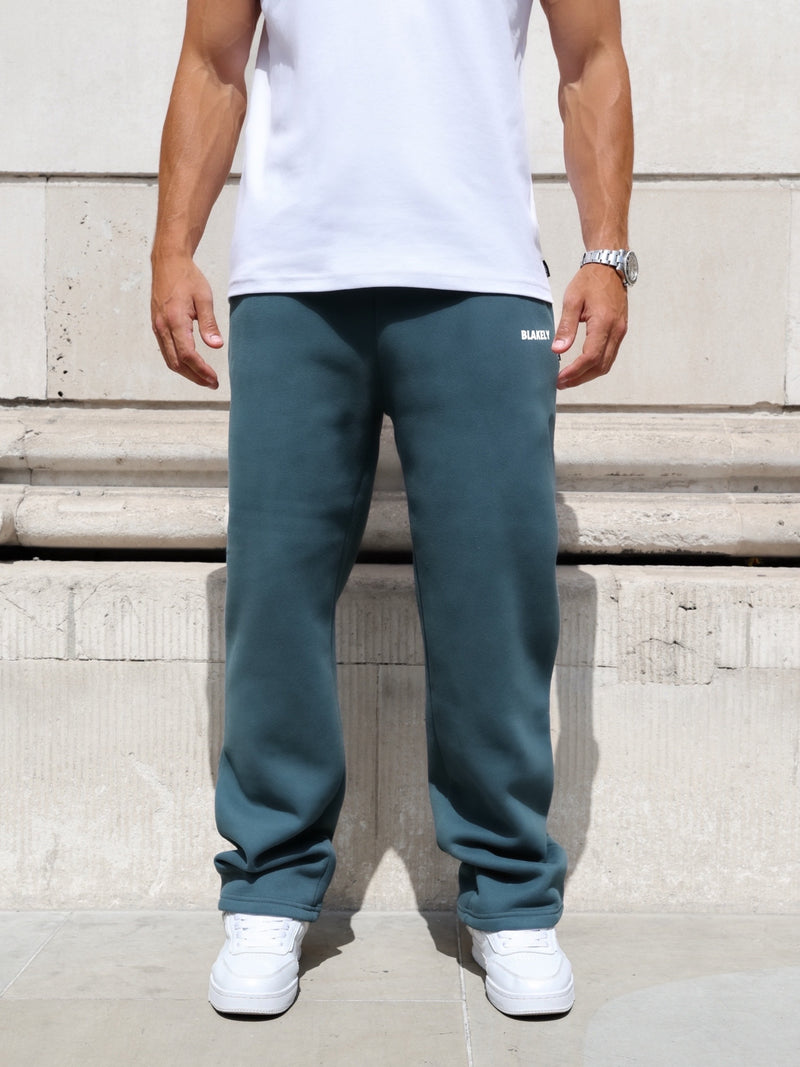 Arlo Wide Leg Sweatpants - Teal Green