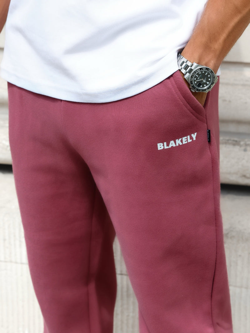 Arlo Wide Leg Sweatpants - Dark Pink