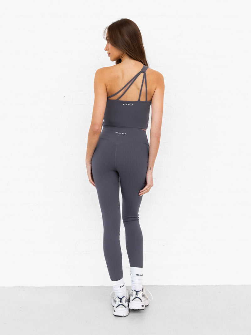 SculptForm One Shoulder Vest - Charcoal