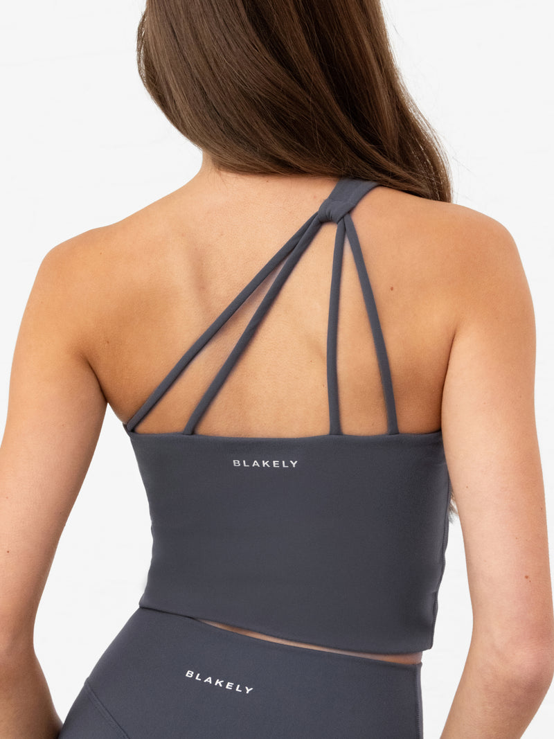 SculptForm One Shoulder Vest - Charcoal