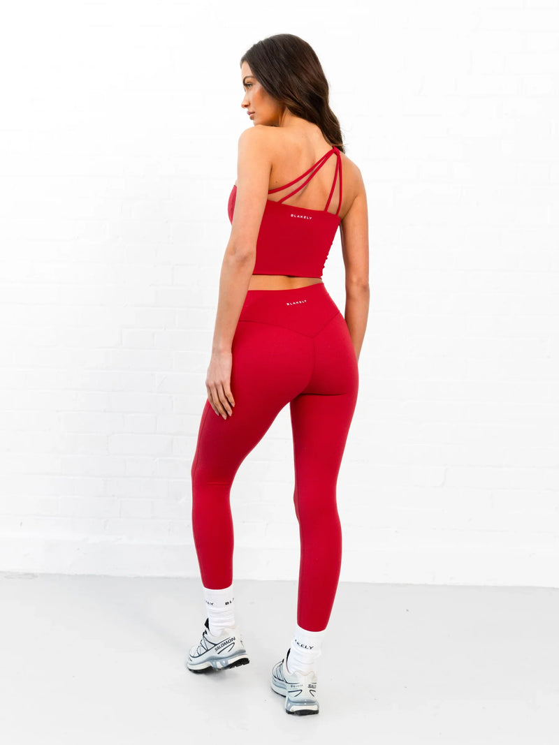 SculptForm One Shoulder Vest - Cherry Red