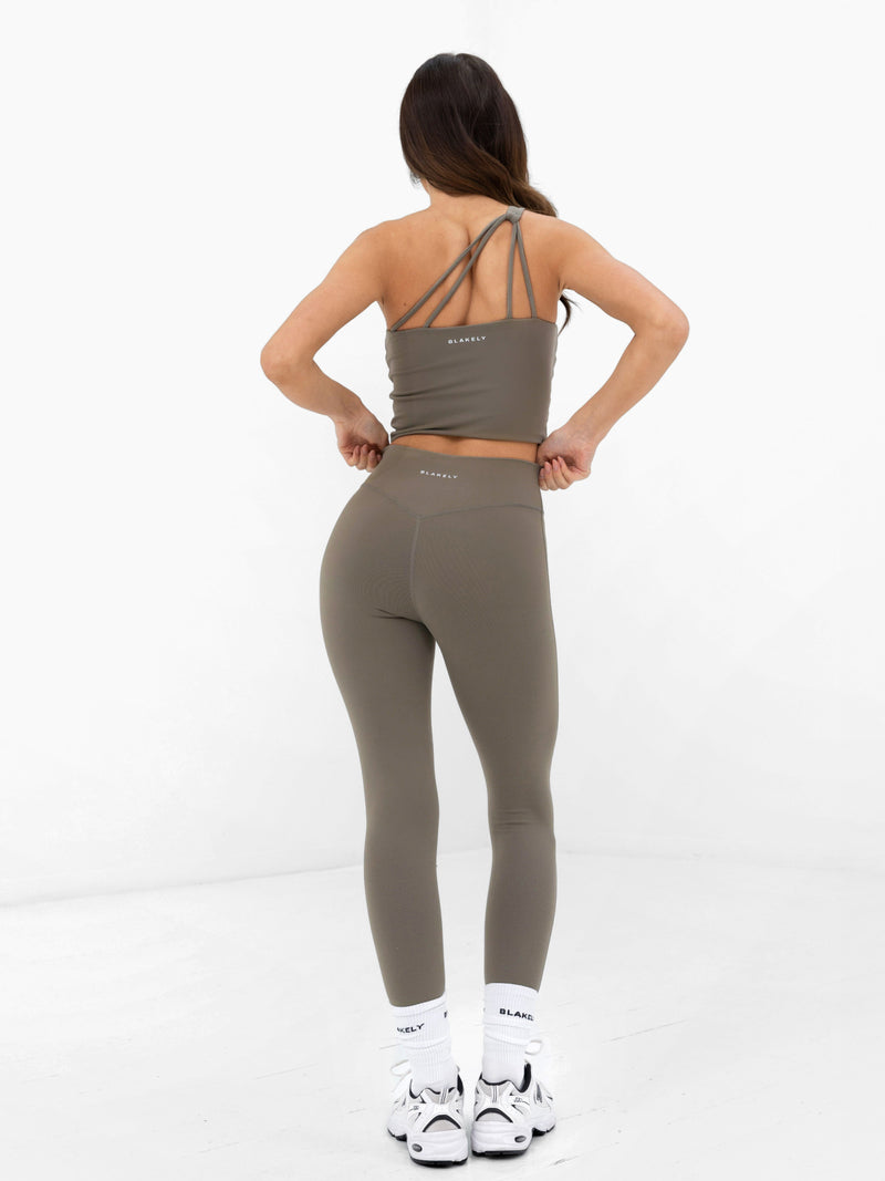 SculptForm One Shoulder Vest - Safari Green