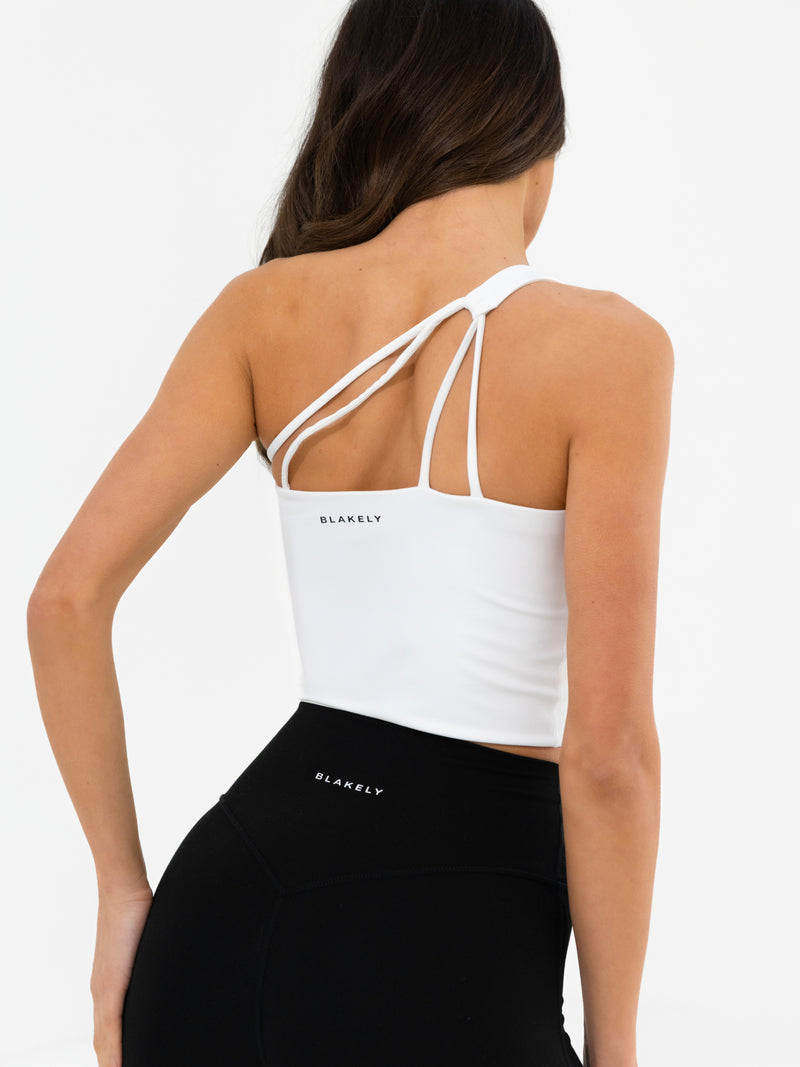SculptForm One Shoulder Vest - White
