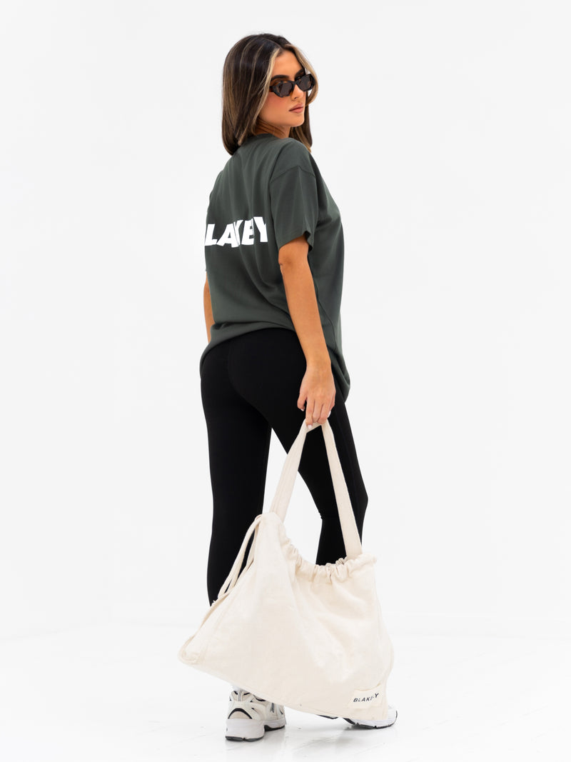 Kayla Oversized T-Shirt - Khaki Grey