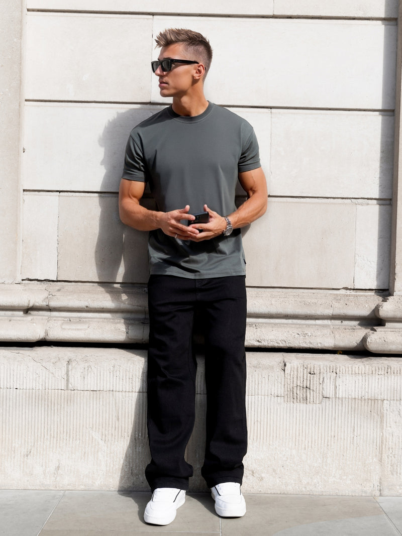 Declan Relaxed T-Shirt - Khaki Grey