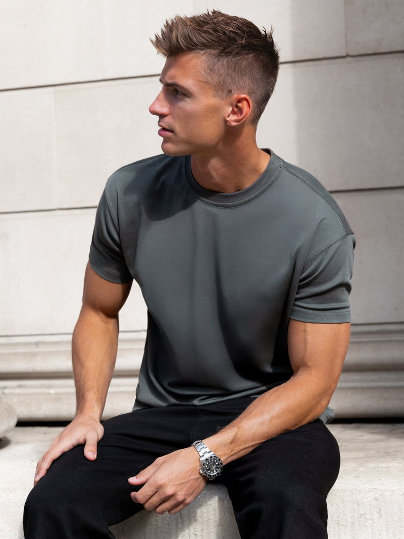 Declan Relaxed T-Shirt - Khaki Grey