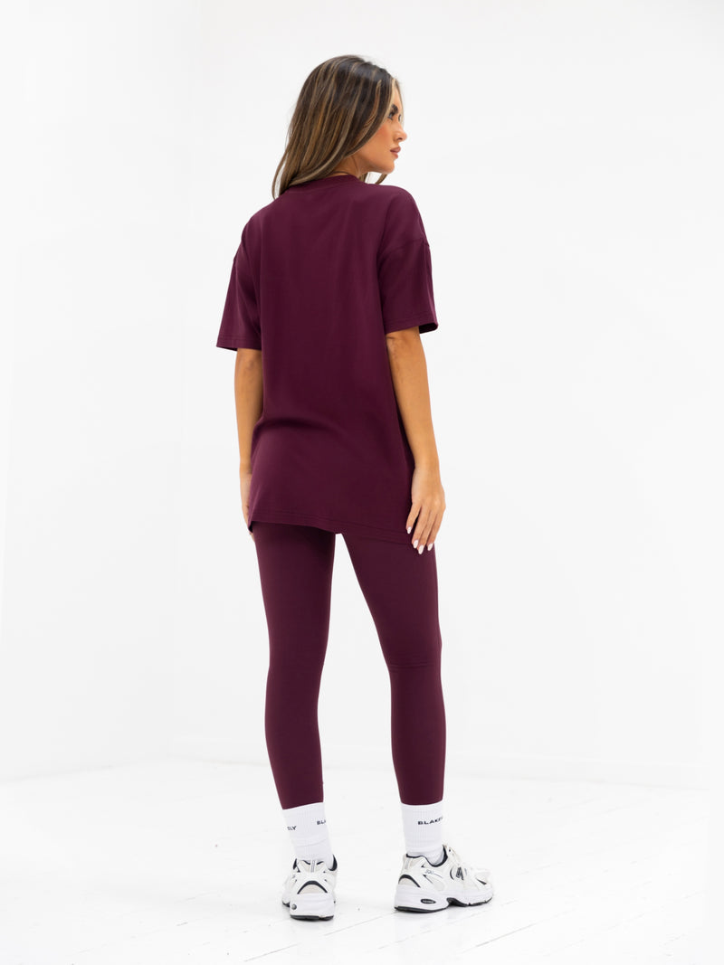 Isla Oversized T-Shirt - Dark Cherry