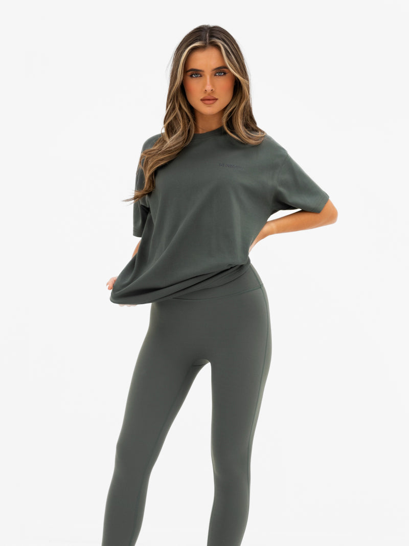 Isla Oversized T-Shirt - Khaki Grey