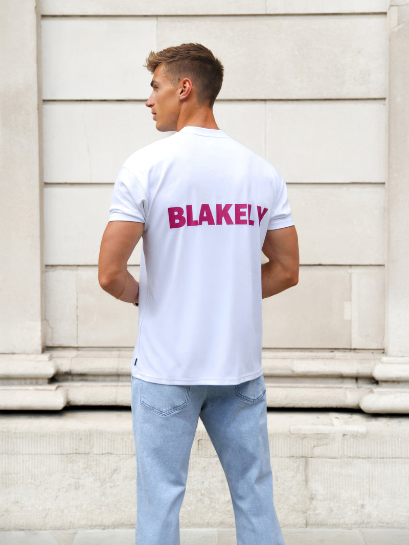 Arlo Relaxed T-Shirt - White & Pink