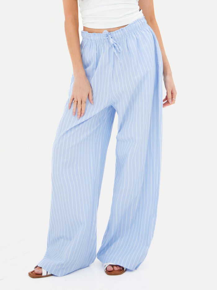Elodie Stripe Trousers - Blue