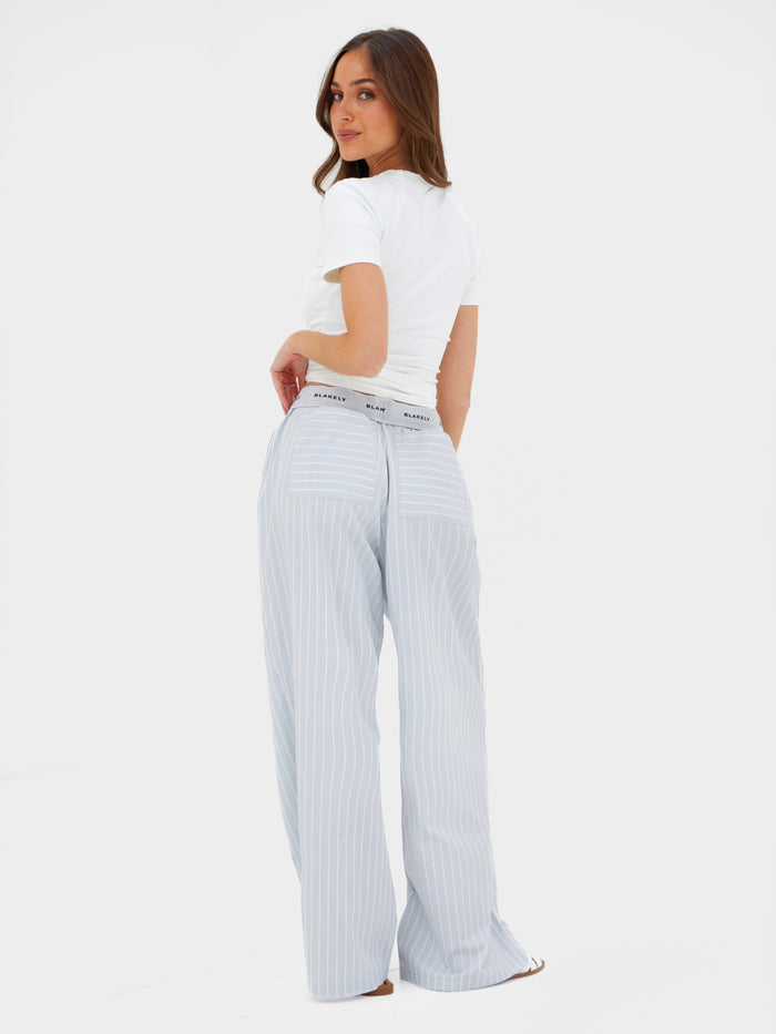 Elodie Stripe Trousers - Grey