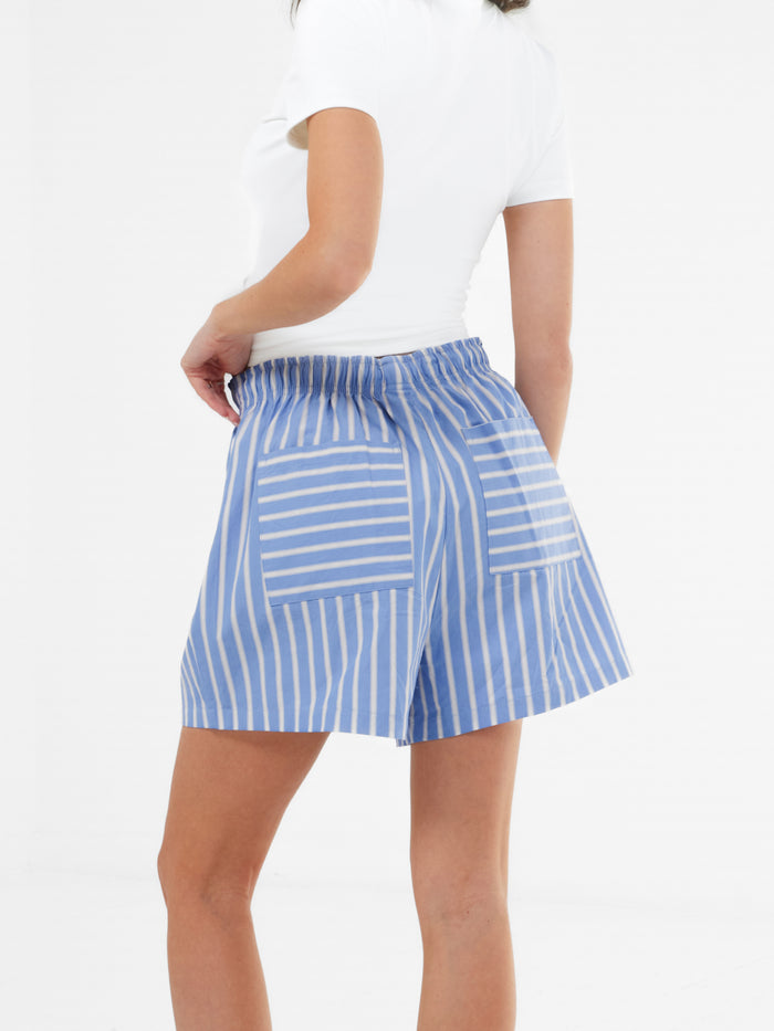 Kiara Stripe Shorts - Blue