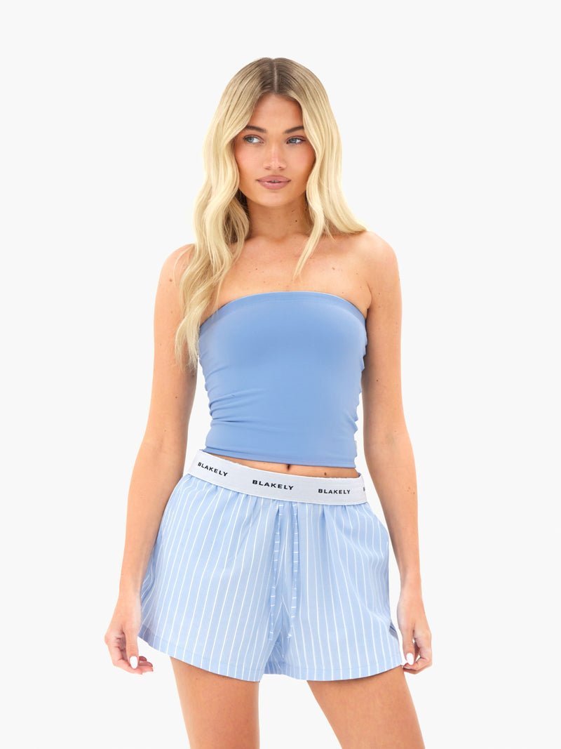 Elodie Stripe Shorts - Blue