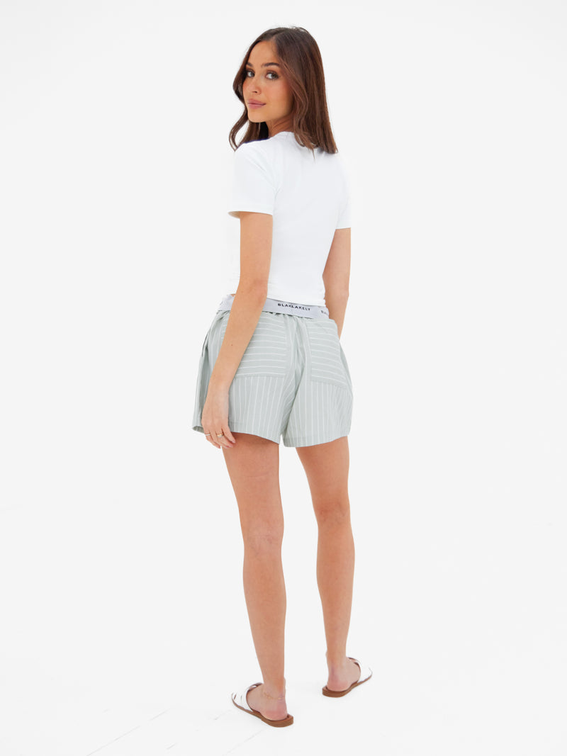 Elodie Stripe Shorts - Mint Green