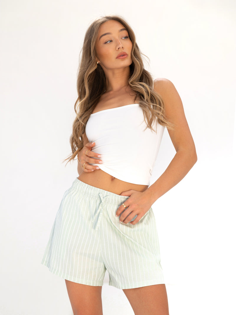 Elodie Stripe Shorts - Green