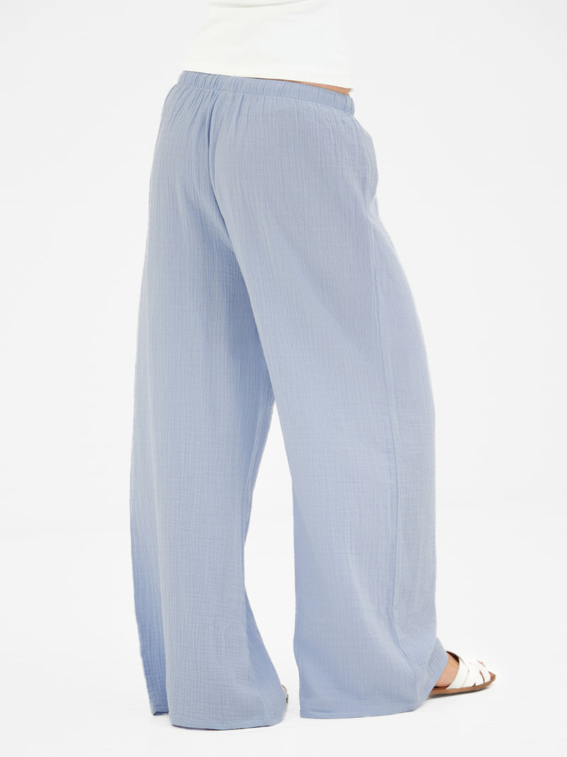 Mila Wide Leg Trousers - Summer Blue
