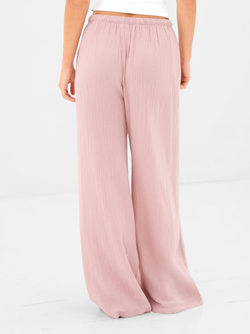 Mila Wide Leg Trousers - Light Rose