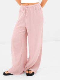 Mila Wide Leg Trousers - Light Rose