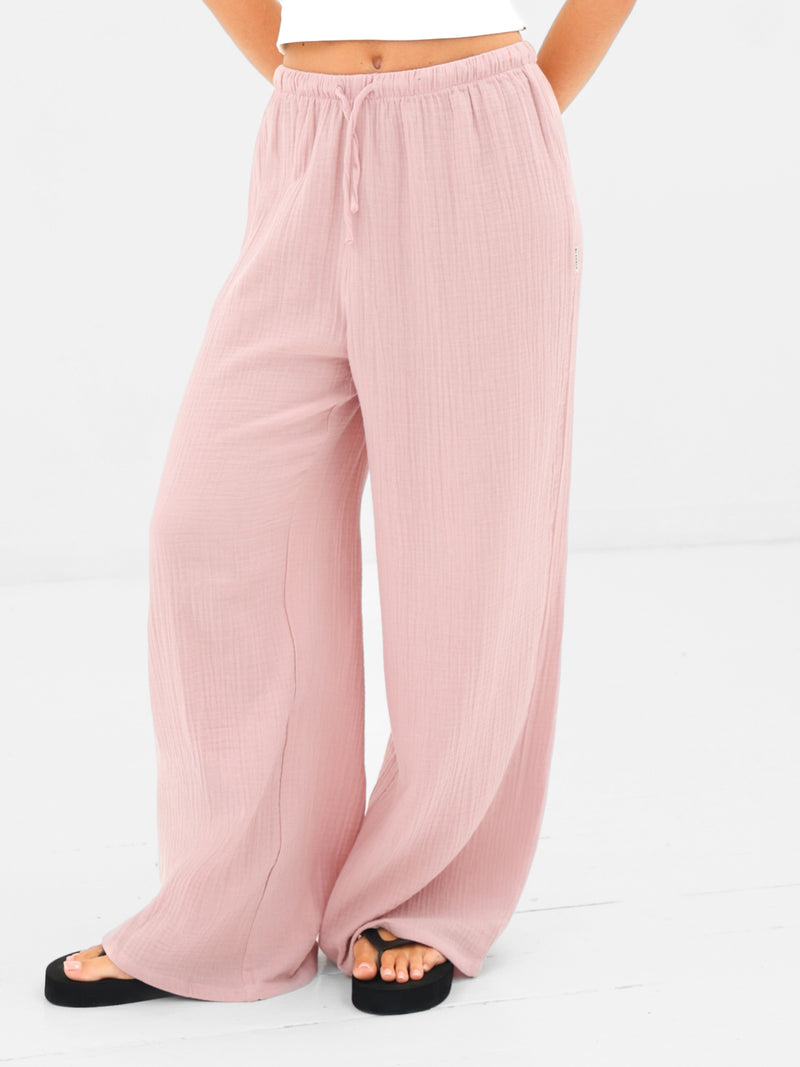 Mila Wide Leg Trousers - Light Rose