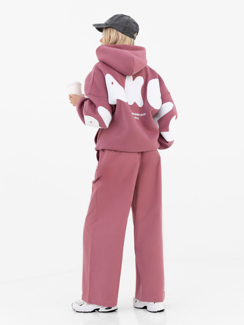 Maya Wide Leg Trousers - Dark Berry