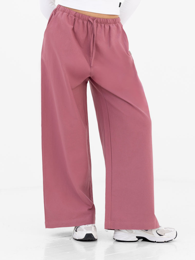 Maya Wide Leg Trousers - Dark Berry