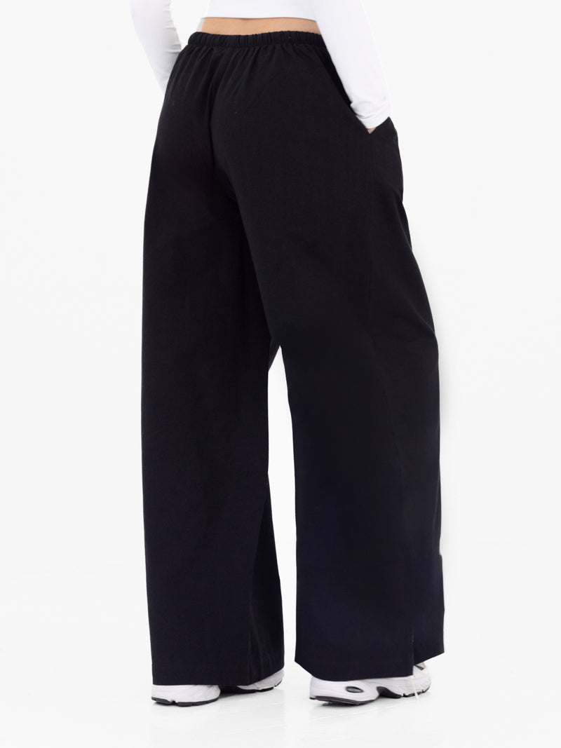 Maya Wide Leg Trousers - Black