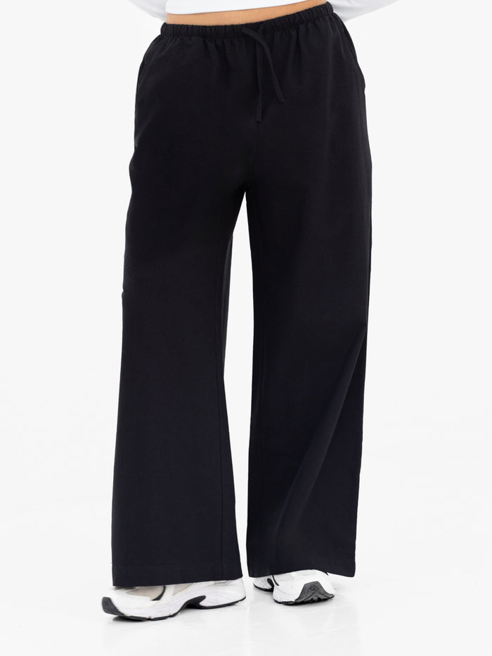 Maya Wide Leg Trousers - Black