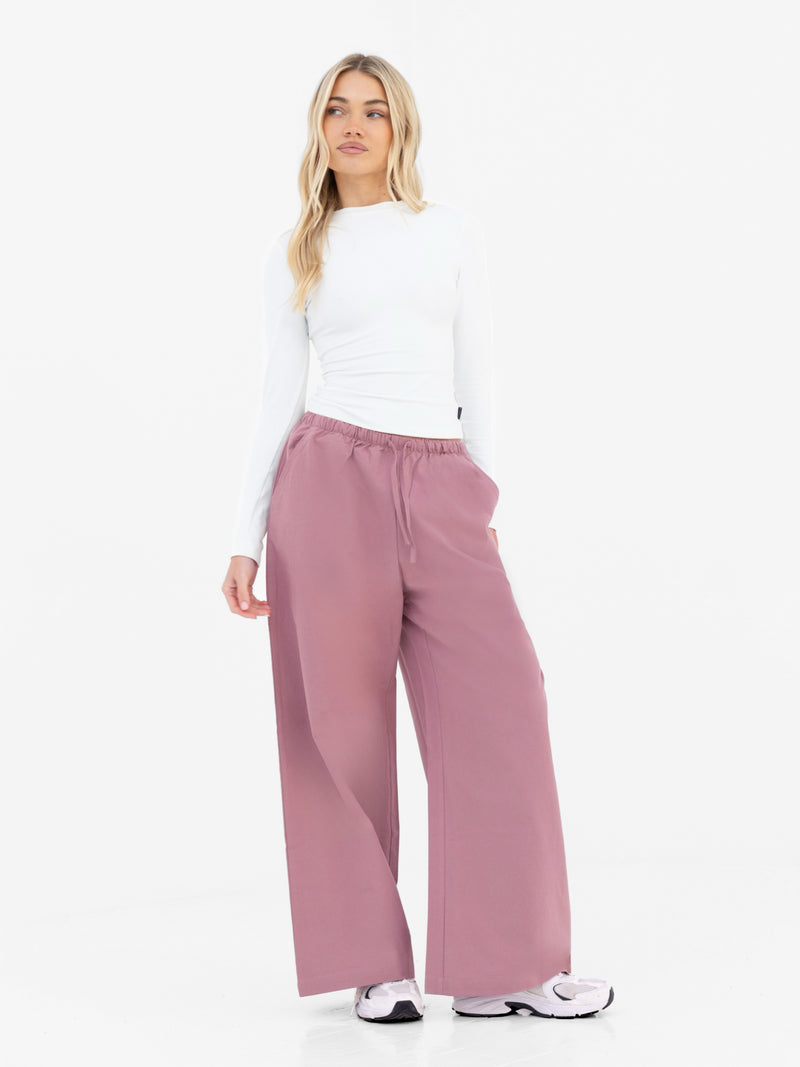 Maya Wide Leg Trousers - Dusty Pink