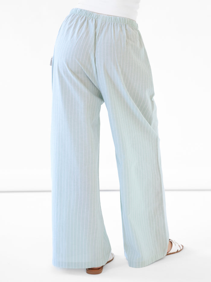 Summer Stripe Trousers - Green Stripe