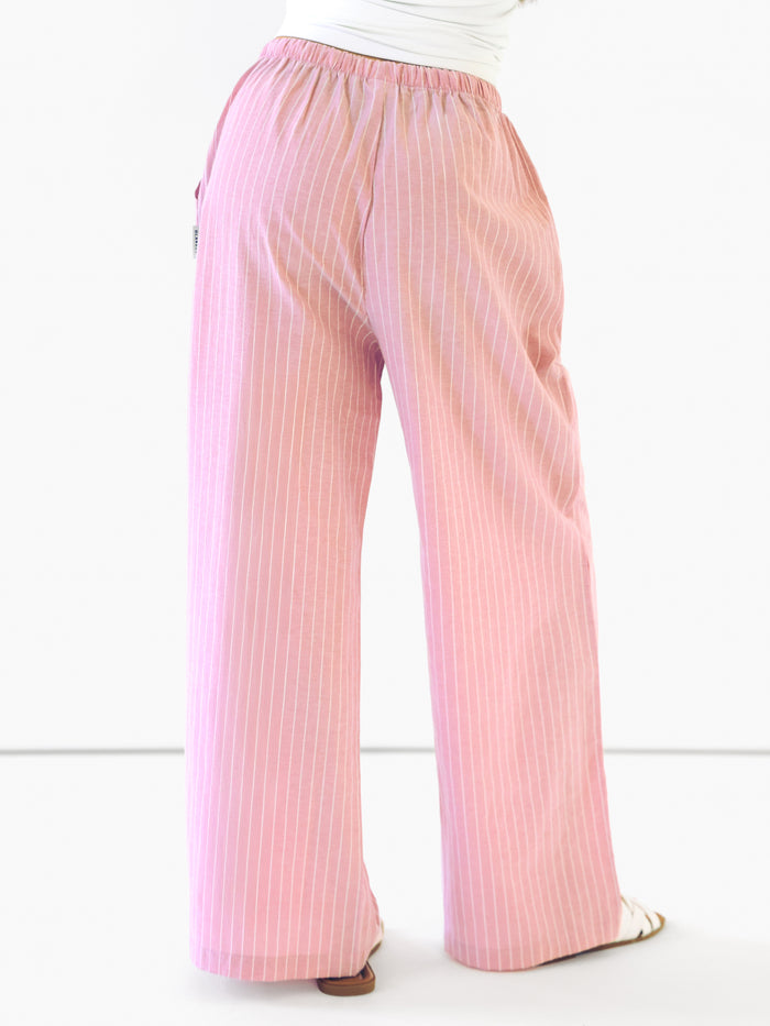 Summer Stripe Trousers - Pink Stripe