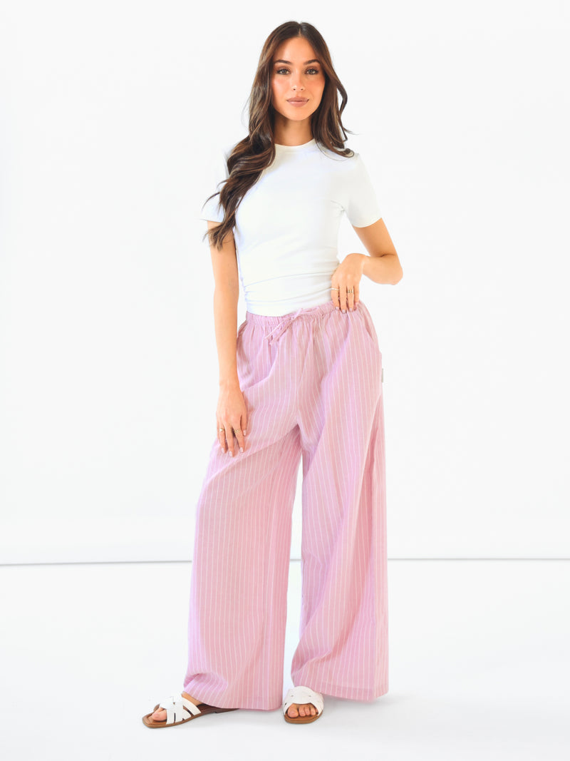 Summer Stripe Trousers - Pink Stripe