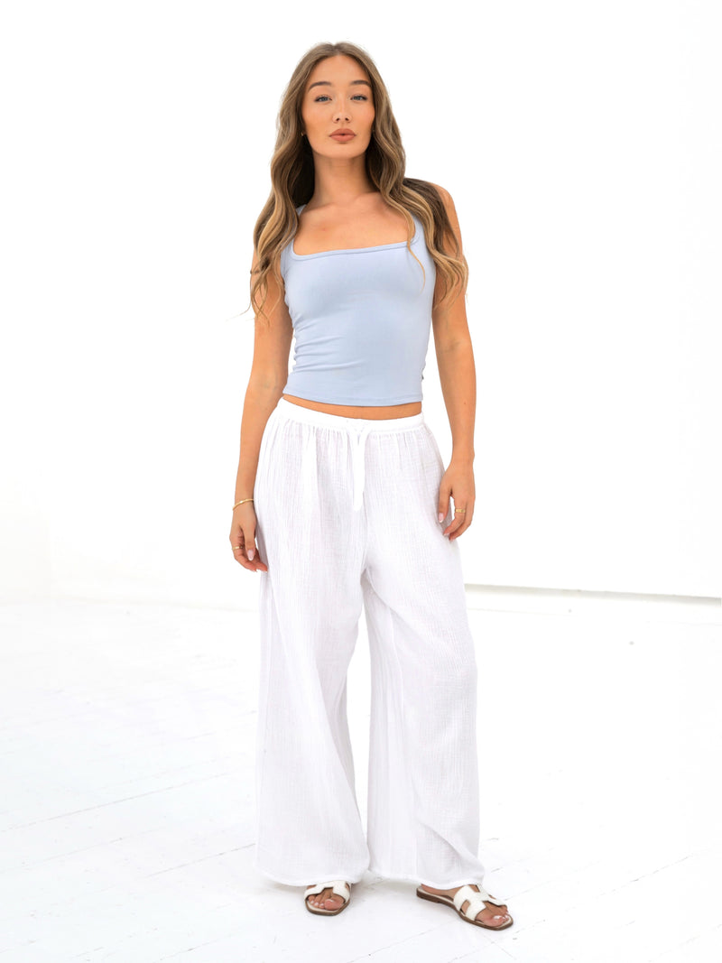 Lucia Vest Top - Pale Blue