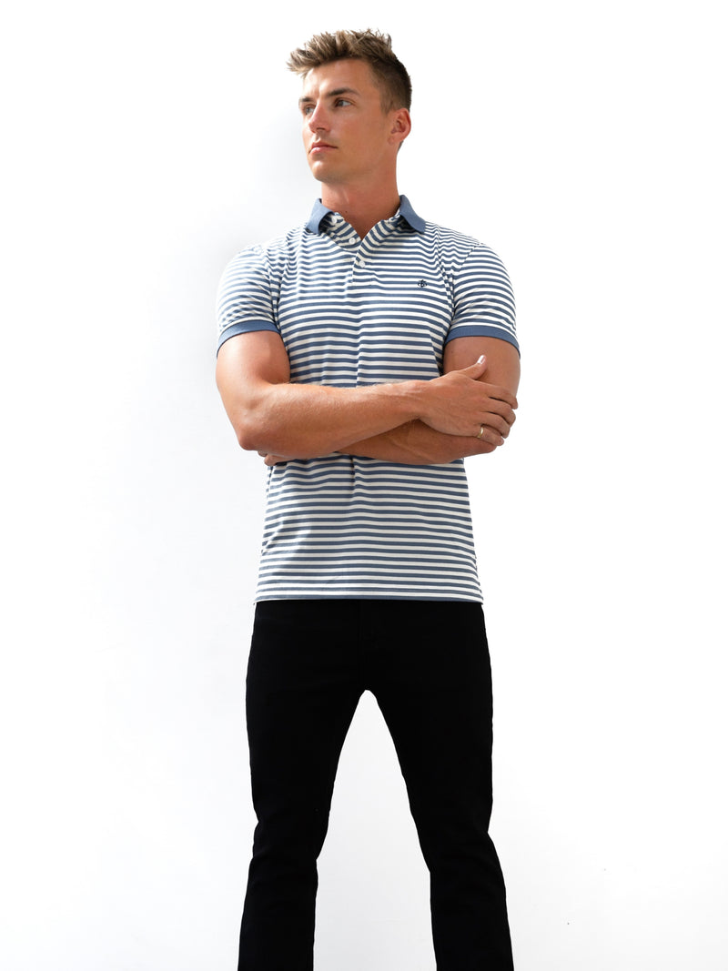 Stripe Polo Shirt - Blue