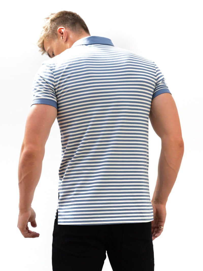 Stripe Polo Shirt - Blue
