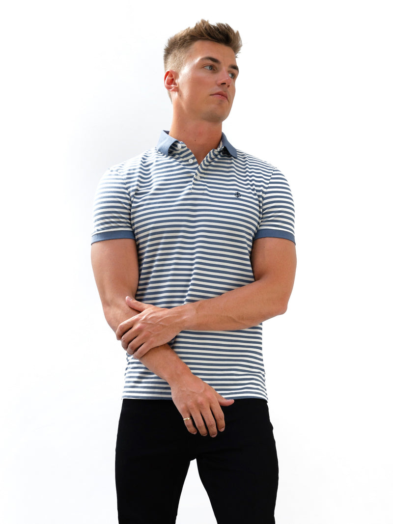 Stripe Polo Shirt - Blue