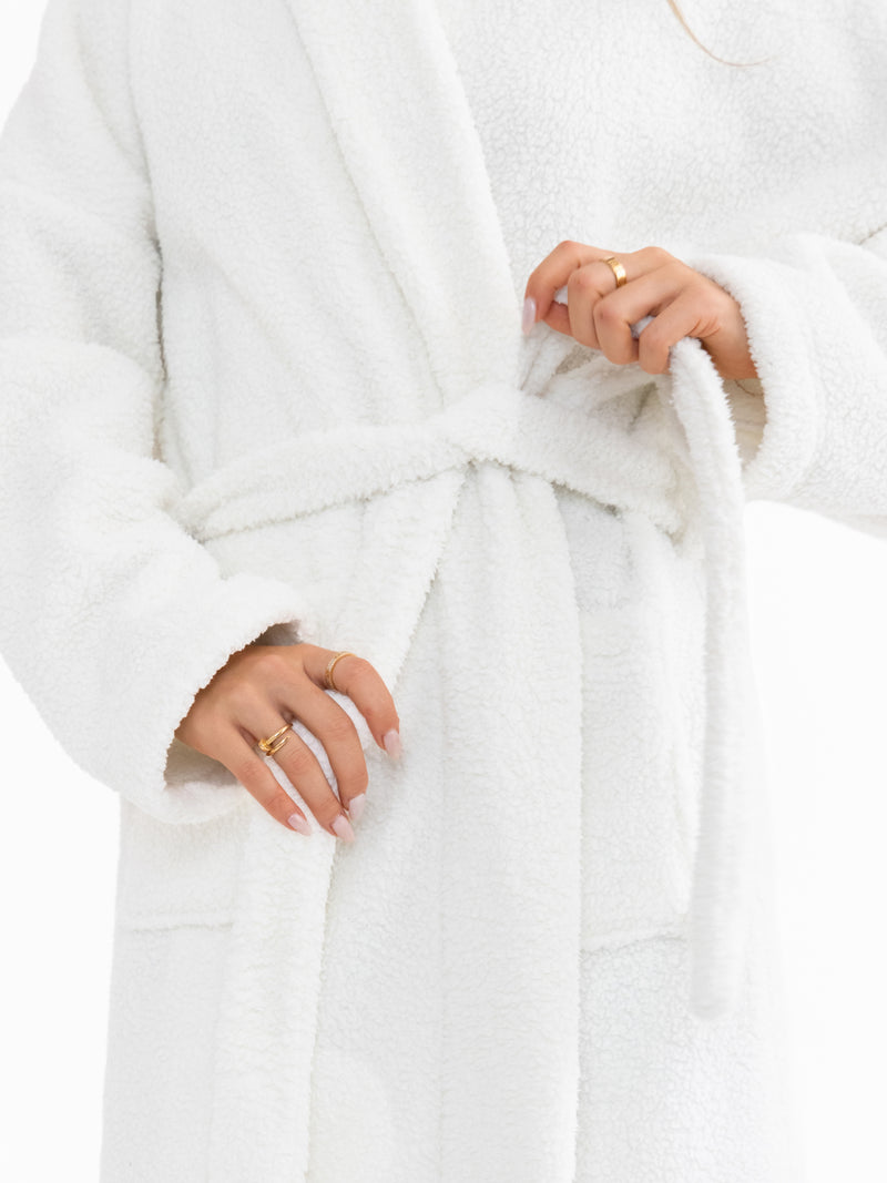 Embroidered Isabel Dressing Gown - White