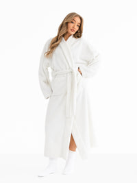 Embroidered Isabel Dressing Gown - White