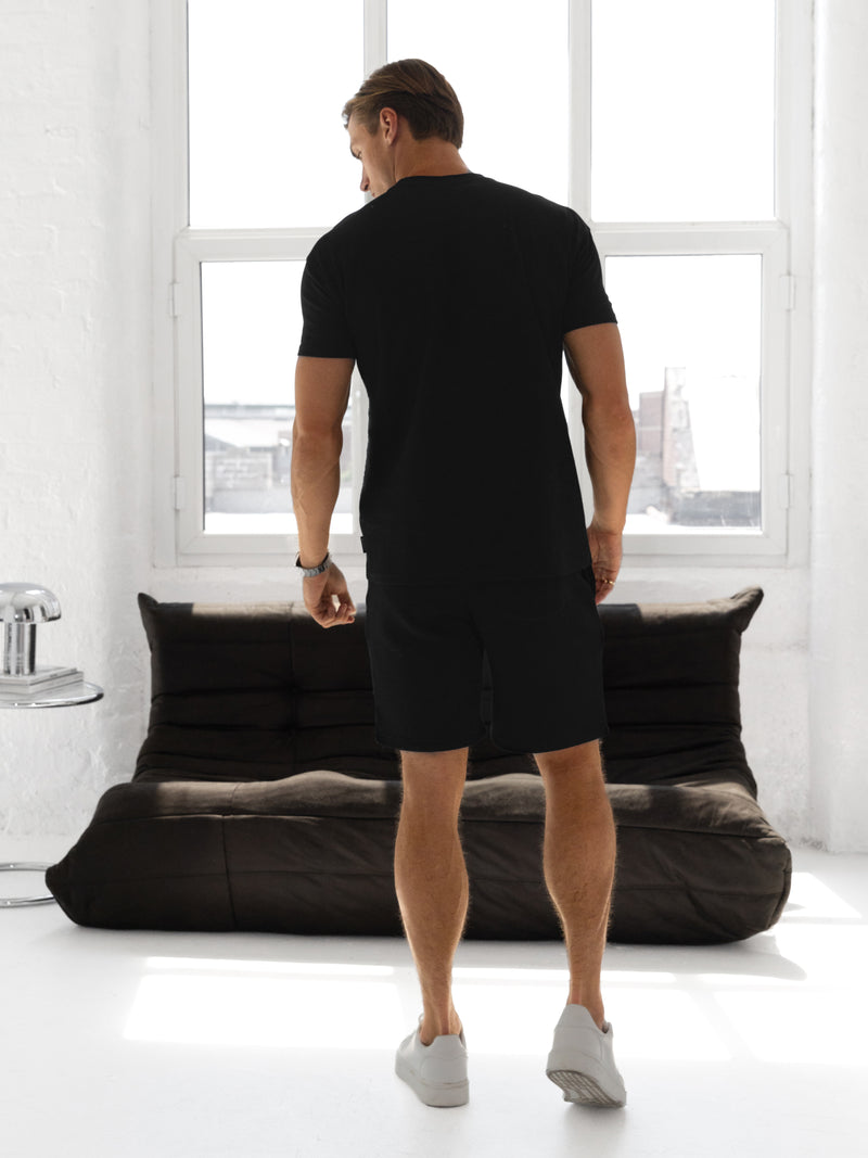 Blakely Basic Relaxed Jogger Shorts - Black