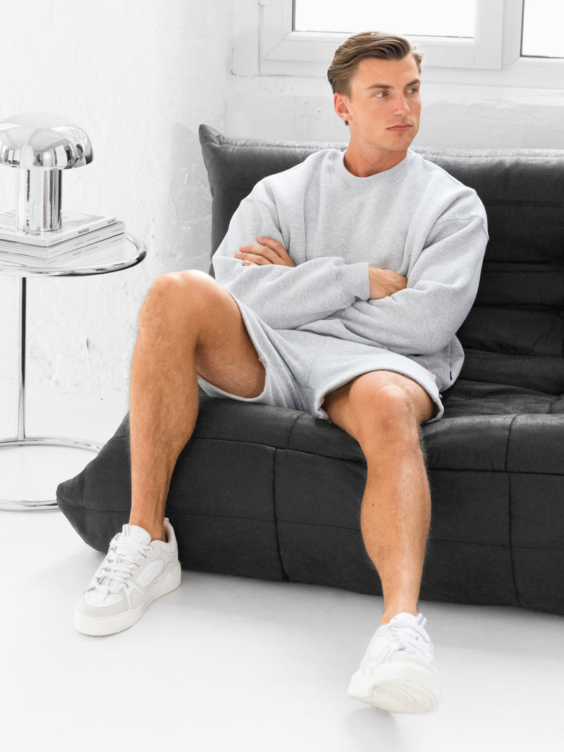 Blakely Basic Relaxed Jogger Shorts - Marl Grey