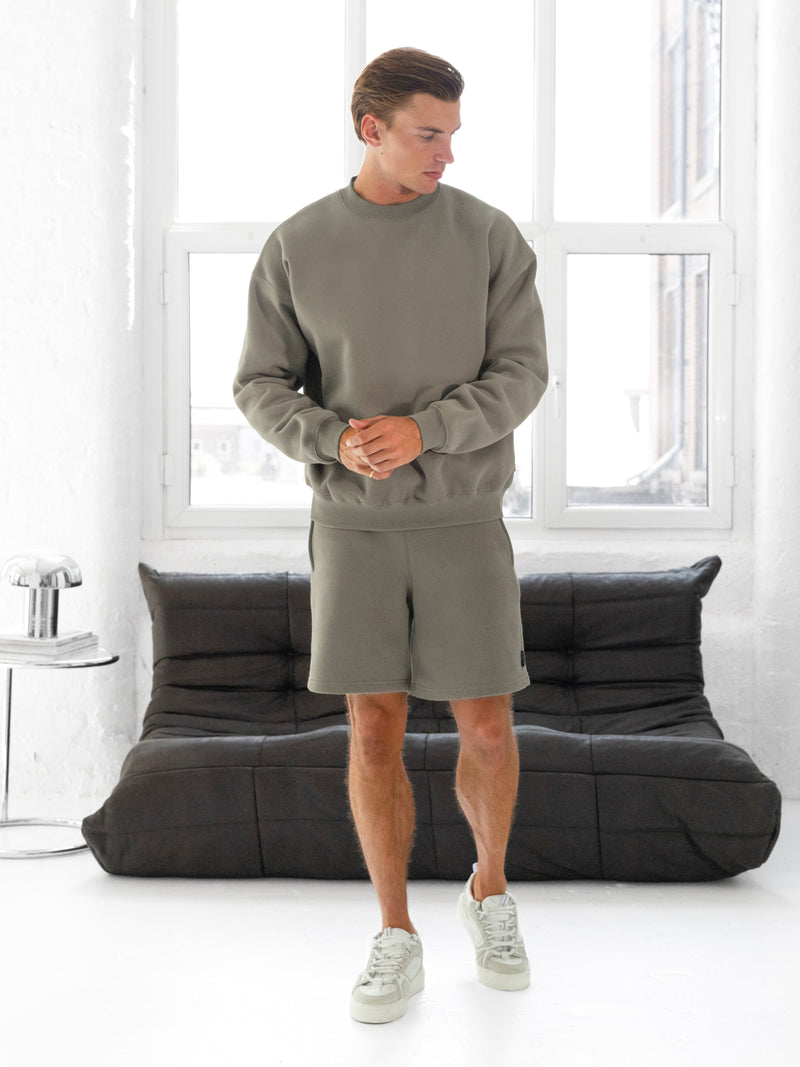 Blakely Basic Relaxed Jogger Shorts - Safari Green